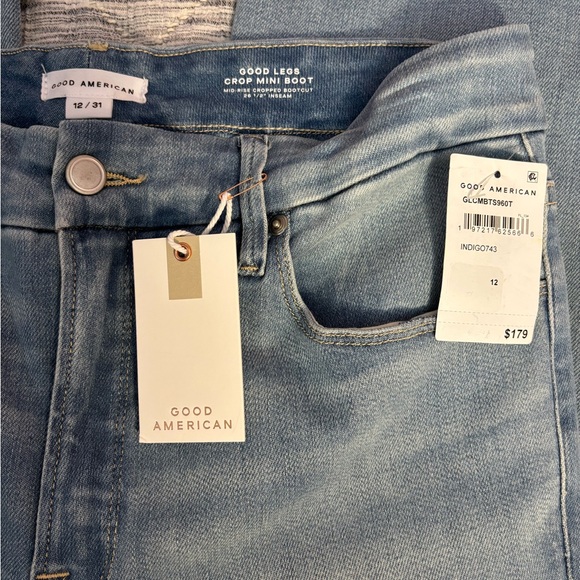 Good American Good Legs Cropped Mini Bootcut Jeans Sz 12/31 NWT | Bootcut Jeans- - Picture 3 of 11